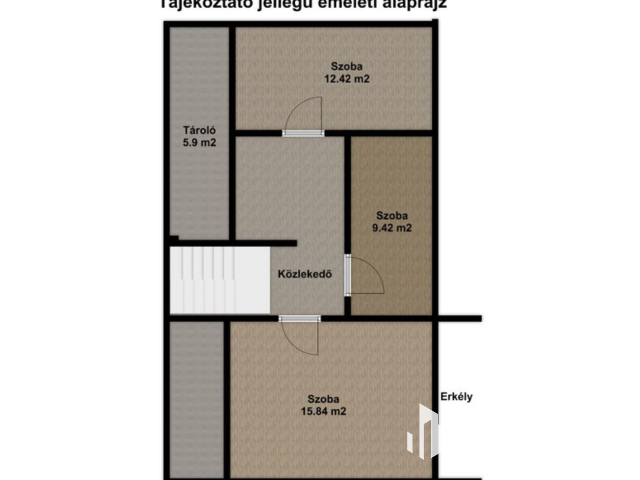 Kétszintes, kifogástalan szerkezetű téglaház