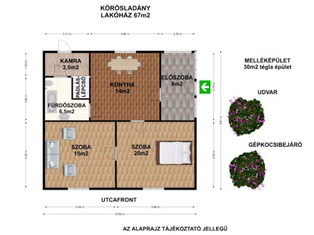 Hangulatos, száraz vályogház, KÖRÖS-PARTI panorámával
